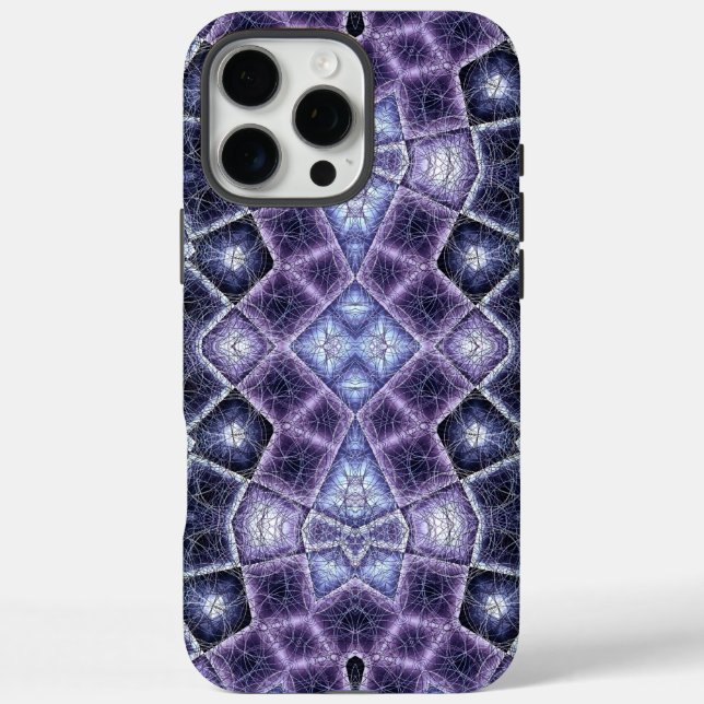 Purple and Blue Geometric Kaleidoscope Pattern Case-Mate iPhone Case (Back)