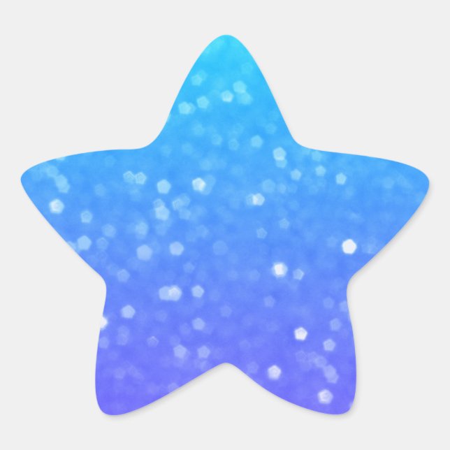 Purple And Blue Glitz Star Shaped Stickers (Front)