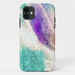 Purple and blue grunge crack wall background iPhone 11 case