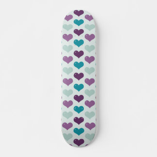 Purple and Blue Hearts Skateboard