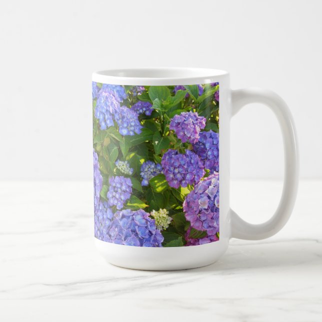 Purple and Blue Hydrangeas Coffee Mug (Right)