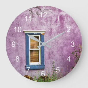 Purple And Blue in the southwest Large Clock