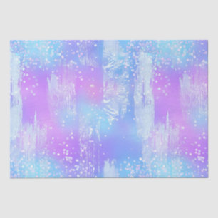 Purple and Blue Iridescent Paint Brustrokes Tissue Paper
