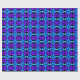 Purple and blue Kaleidoscope Fractal Pattern Wrapping Paper