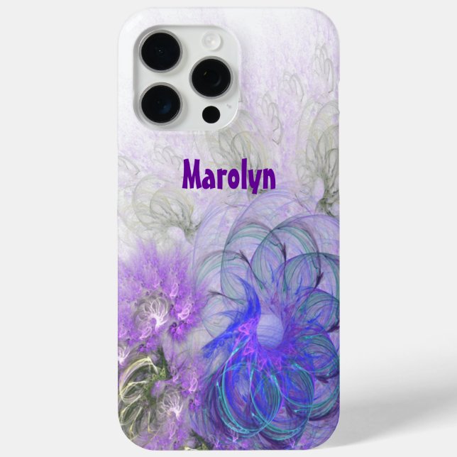 Purple and Blue Lacy Abstract Flower Design Case-Mate iPhone Case (Back)