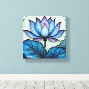 Purple and Blue Lotus Canvas Print