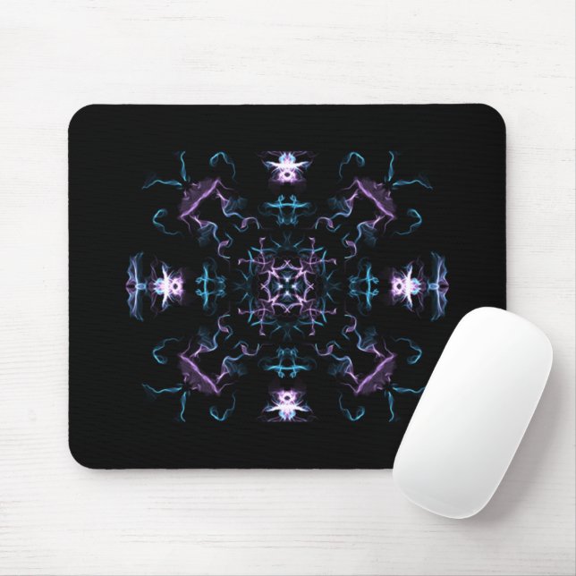 Purple and Blue Mandala Flower Mouse Mat (With Mouse)