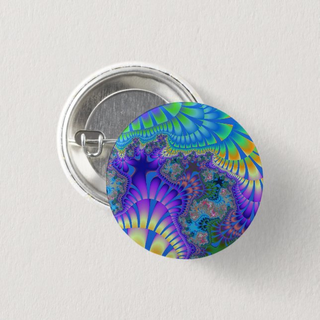 Purple and Blue Melt 3 Cm Round Badge (Front & Back)