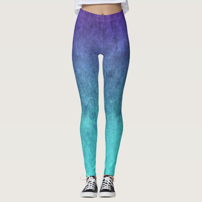 Purple And Blue Mixed Colors Leggings (Front)