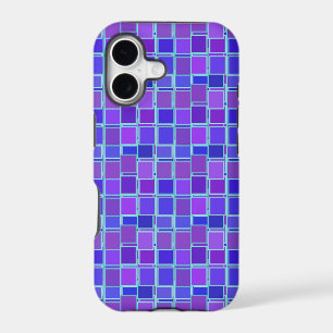 Purple and Blue Mosaic Squares Pattern
