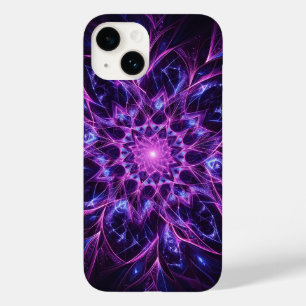 Purple and Blue Neon Mandala Phone Case - Glowing 