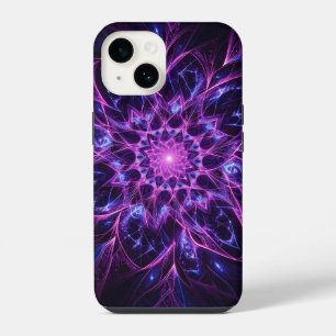 Purple and Blue Neon Mandala Phone Case - Glowing 