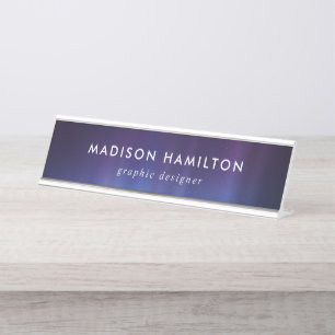 Purple and Blue Northern Lights Desk Name Plate