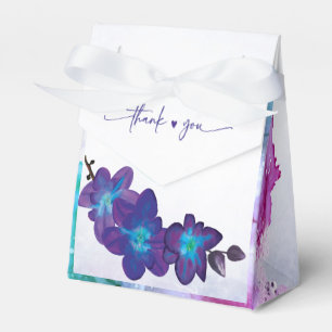 Purple and Blue Orchid Wedding  Favour Box