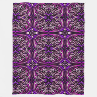 Purple and Blue Patterned Fleece Blanket