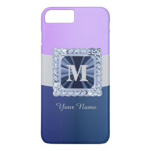 Purple and blue personalised monogram iPhone 8 plus/7 plus case