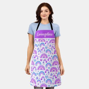 Purple and Blue Rainbow All-Over Print Apron