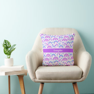Purple and Blue Rainbow Cushion