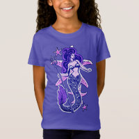 Purple And Blue Retro Pin-Up Mermaid