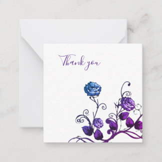 Purple and Blue rose Thank you Card