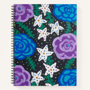 Purple and Blue Roses Notebook