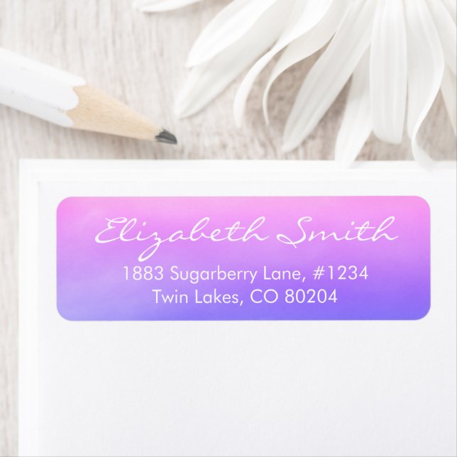 Purple and Blue Soft Clouds Return Address Labels (Insitu)