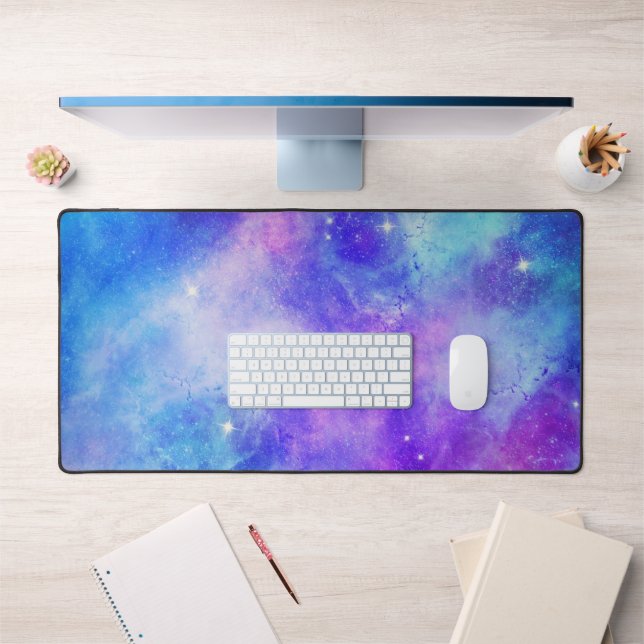 Purple and Blue Space Galaxy Abstract Desk Mat (Office 1)