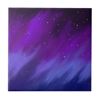 Purple and blue space mist. tile