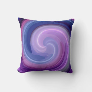 Purple and Blue Spiral Abstract Art Cushion