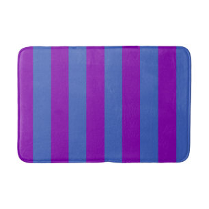 Purple and Blue Stripes Bath Mat
