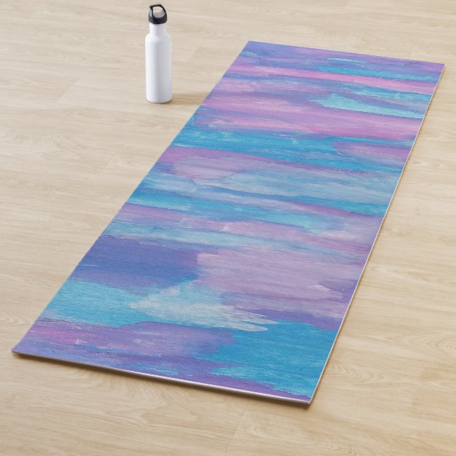 Purple and Blue Swirl Abstract Yoga Mat (In Situ)