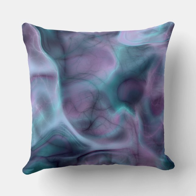 purple and blue turquoise Marble abstract Cushion (Back)
