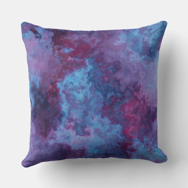 purple and blue turquoise Marble abstract Cushion (Back)