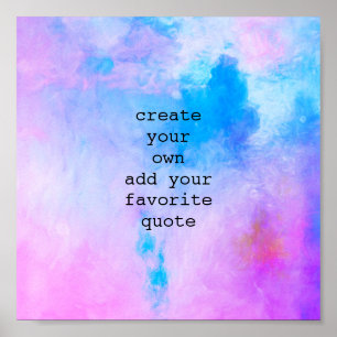 purple and blue watercolor abstract add a quote poster