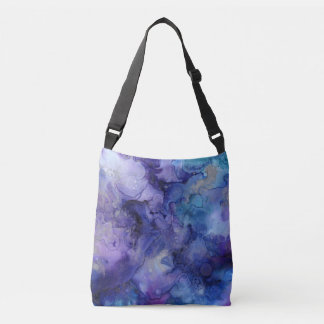 Purple and Blue Watercolor Crossbody Bag