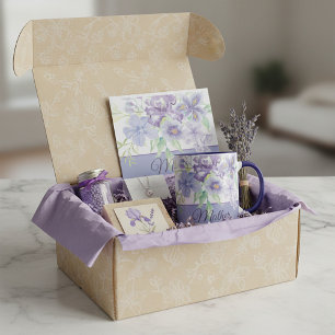 Purple and blue watercolor irises customisable  mug