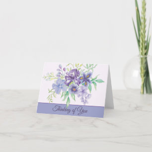 Purple and blue watercolor irises customisable note card