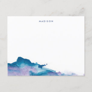 Purple and Blue Watercolors Thank You Cards