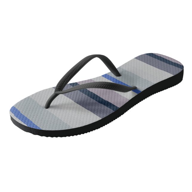 Purple and Blue Wavy Stripes Flip Flops (Angled)