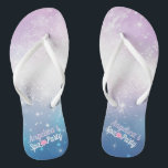Purple and Blue with White Sparks| Pink Spa Flower Flip Flops<br><div class="desc">Purple and Blue with White Sparks| Pink Spa Flower Flip Flops</div>