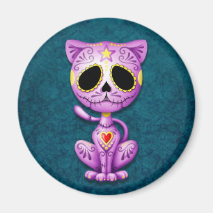 Purple and Blue Zombie Sugar Kitten Magnet
