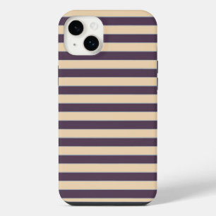 Purple and blush pink line stripes pattern iPhone 14 plus case