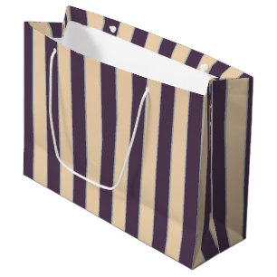Purple and blush pink line stripes pattern large gift bag