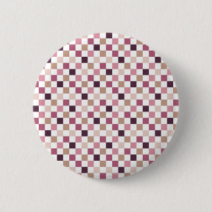 Purple and Brown Chequered Mosaic Minimalist 6 Cm Round Badge