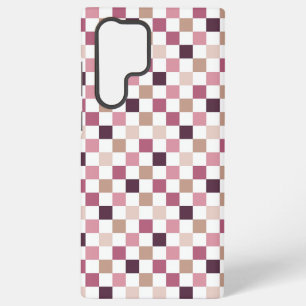 Purple and Brown Chequered Mosaic Minimalist Samsung Galaxy Case