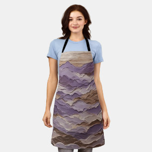 Purple and Brown Mystic Mountain Apron