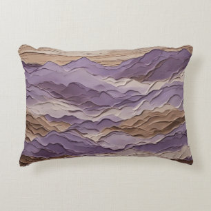 Purple and Brown Mystic Mountain Decorative Cushion