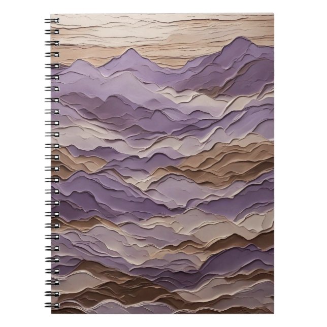 Purple and Brown Mystic Mountain Notebook (Front)