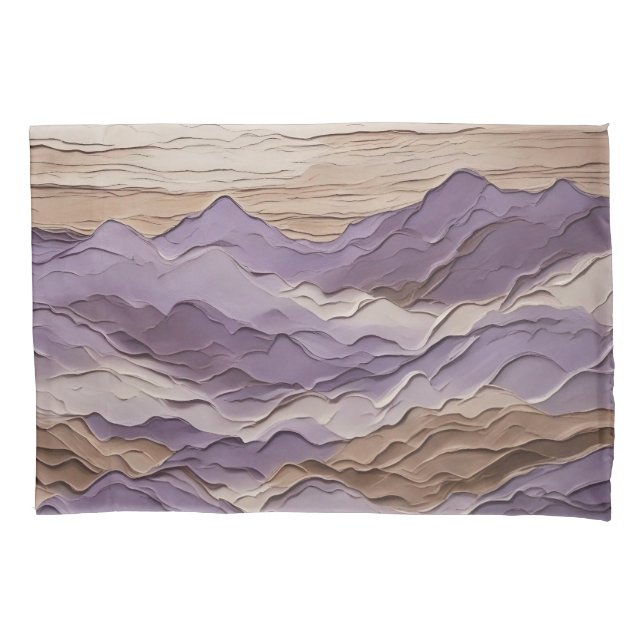 Purple and Brown Mystic Mountain Pillowcase (Front)