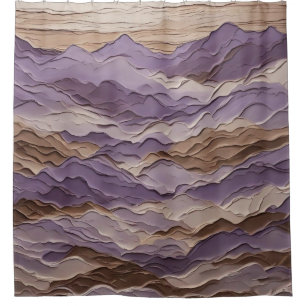 Purple and Brown Mystic Mountain Shower Curtain